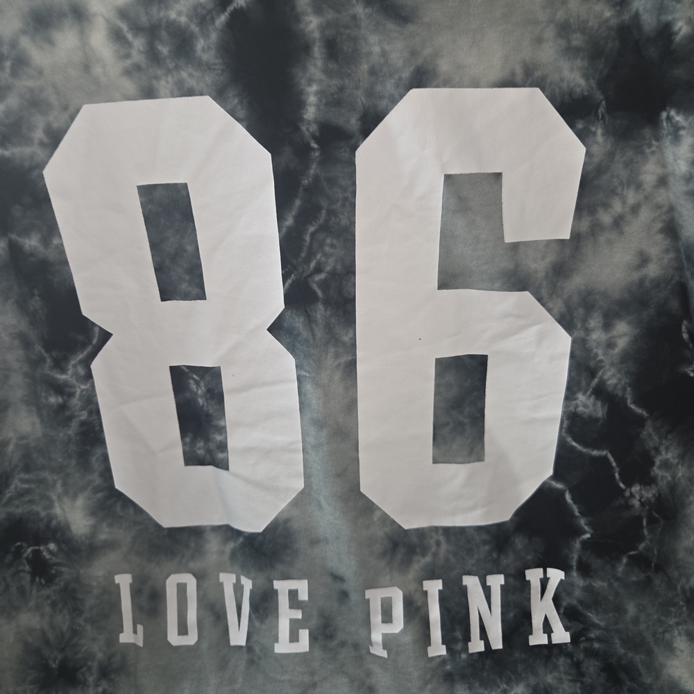 PINK Victoria's Secret Blue And White Tie-Dye 3/4 Sleeve Tee. Size XXL - Picture 8 of 9